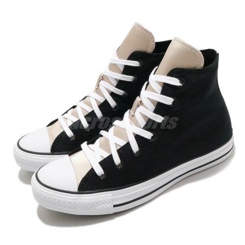 converse gold and black