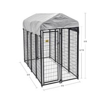 Kennel Master Black Welded Wire Dog Kennel,8ft. x ft. x 6ft