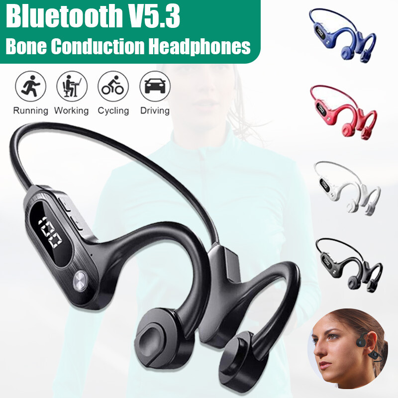 Bluetooth 5.3 Wireless Bone Conduction Headphones Outdoor Sport Headset Earbuds