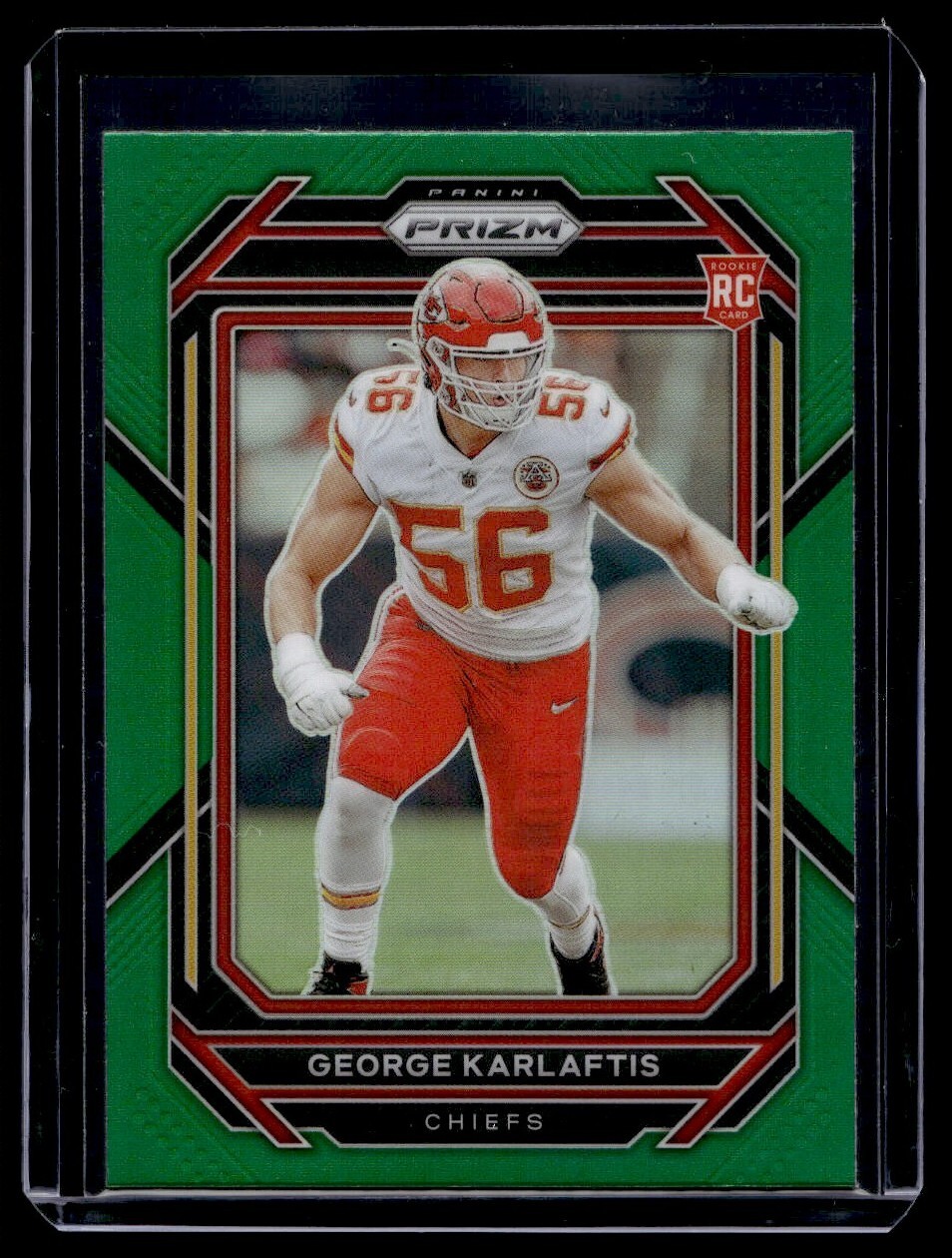 2022 PANINI PRIZM GREEN GEORGE KARLAFTIS ROOKIE KANSAS CITY CHIEFS #378