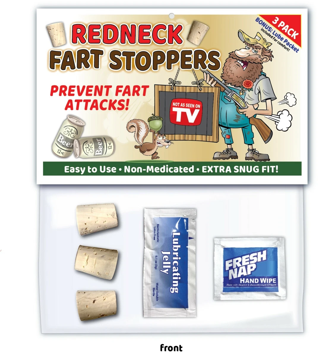 REDNECK FART STOPPER PLUG KIT Gag Joke Card Novelty Funny