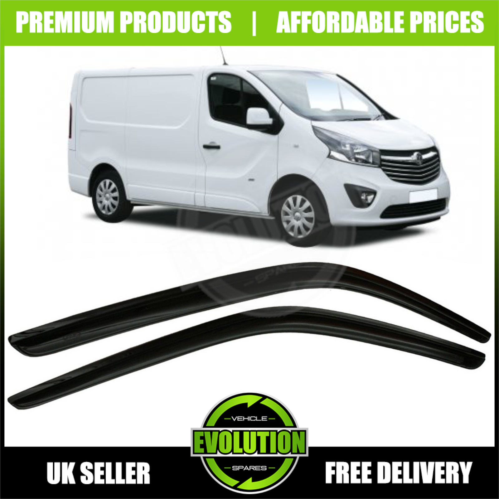 WIND RAIN SMOKE DEFLECTORS VISORS VAUXHALL VIVARO 20012014 EXTERNAL