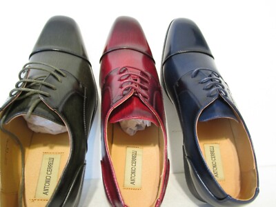 Antonio Cerrelli Mens 6782 Cap Toe Oxford Dress Shoes Navy  display picture 1