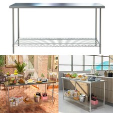 Stainless Steel Commercial Catering Table Work Bench Kitchen Worktop Food Prep A