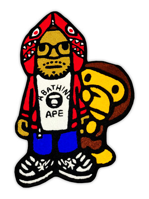 Custom Kid Cudi MOTM Bape Baby Milo Sneakerhead Hypebeast Carpet