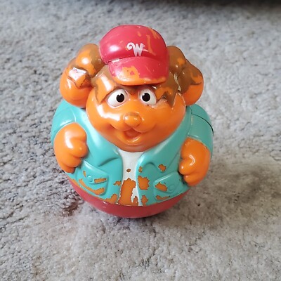 2004 Playskool Weeble Wobble Dog Red Hat Blue Jacket Toy Figure Vintage Puppy