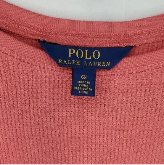 NWT - Kids Polo Ralph Lauren Long Sleeve Waffle Top image 3