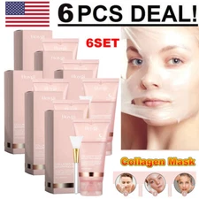 6x Collagen Night Wrapping Mask Overnight Peel Off For Natural Glowing Skin Care