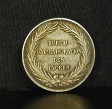Silver Token Medal Office of Instruction of Secondary Schools Second Empire Bee