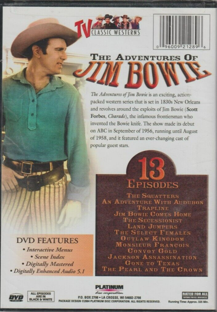 The Adventures of Jim Bowie (DVD, 2004, 2-Disc Set) for sale