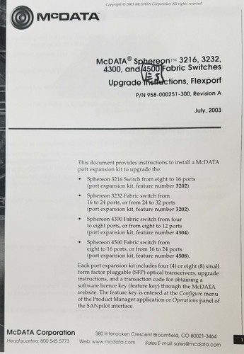 Conmutador de tela de fibra de 24 puertos McData Sphereon ES-4500 002-002692-002 - Imagen 7 de 9