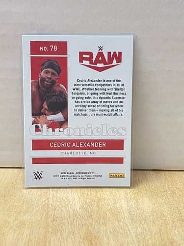 2022 Panini Chronicles WWE 〜 #78 CEDRIC ALEXANDER - Picture 2 of 2