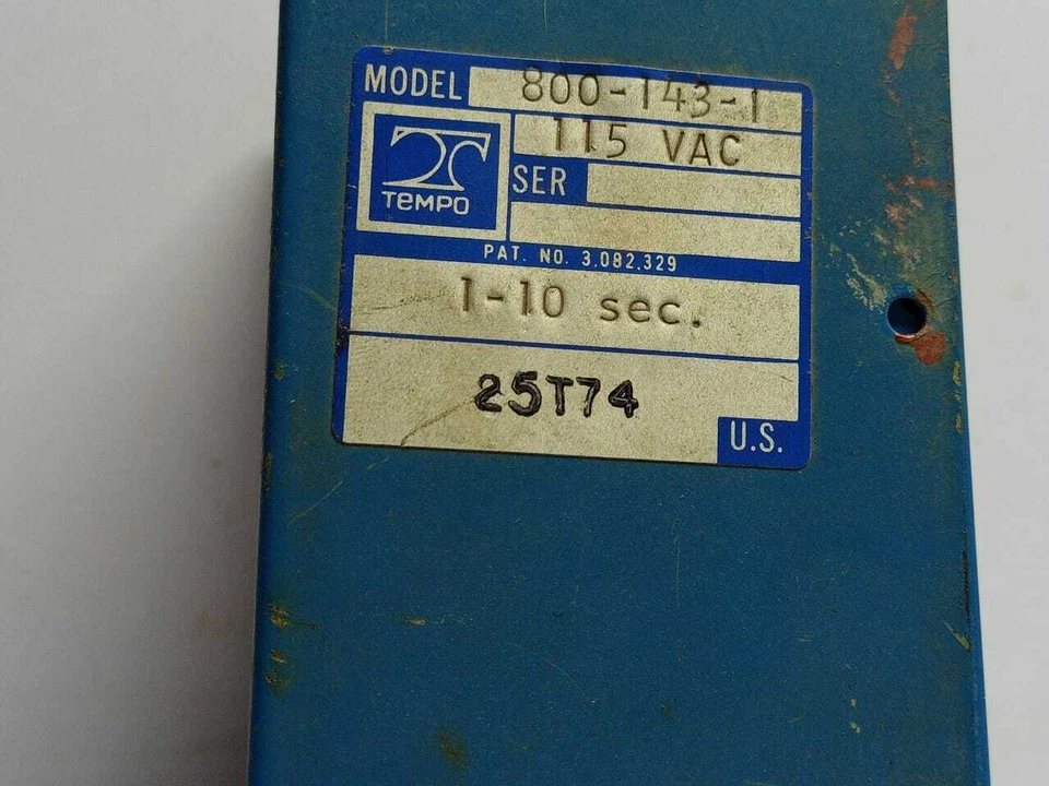 Tempo 800-143-1 115VAC 1-10sec 3.082.329 / 25T74 - Image 4 of 4
