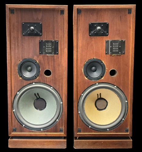 2 KLH Research 10 SCX-A Speakers DVR Tweeters - 4 Way Ultra Rare ! Mids Swapped
