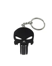 Punisher Skull Key Chain  Black Powder Coated