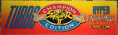 Street Fighter II Champion Edition Turbo Hyper Fighting Arcade Marquee 26''x8''