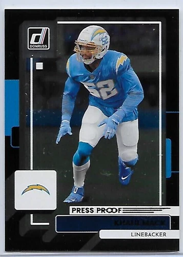 2022 PANINI DONRUSS FOOTBALL KHALIL MACK BLACK PRESS PROOF 6/10 RARE SSP