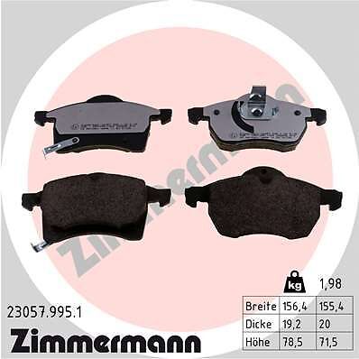 Zimmermann 23057.995.1 Bremsbelagsatz, Scheibenbremse FüR Opel-image