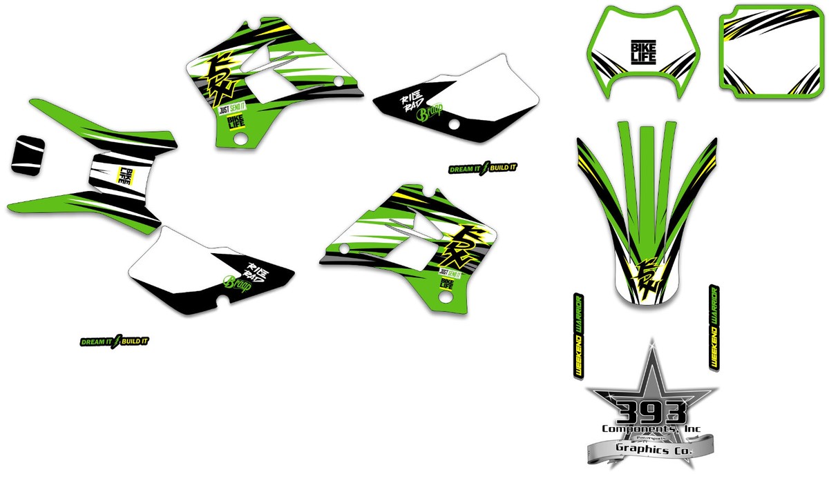 Kawasaki KDX200 KDX220 Graphics Decal KDX 200 220 1995-2008