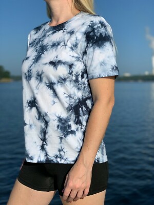 tie dye dark blue shirt