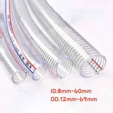 Clear Flexible PVC Heavy Duty Braided Wire Reinforced Hose Pipe - Water Air Fuel
