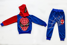 Toddler Boys Track Suit Long Sleeve Spiderman 2Pcs Play wear Set Size 2T - 5T