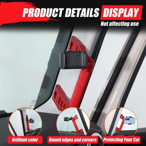 Red Alloy A Pillar Grab Handle W Mobile Phone Bracket For Ineos Grenadier 20-24 - Picture 21 of 24