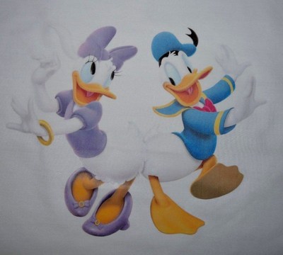 1 DONALD DUCK & DAISY DISNEY QUILT SQUARE SEWING BLOCK FABRIC QUILTING KID