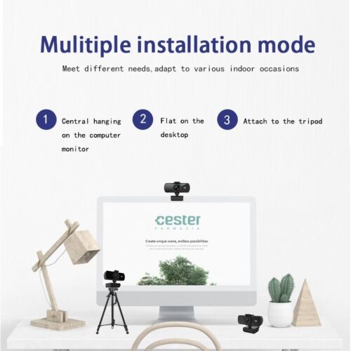 2K HD USB Universal Webcam mit Mikrofon Cam Schwarz Kamera Laptop PC Zubehör - 第 6/8 張圖片