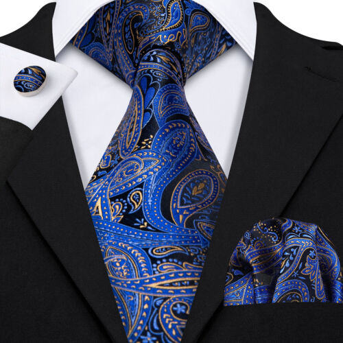 200 Color Mens Ties Paisley Striped Floral Solid Silk Tie Necktie Set Wedding - Imagen 241 de 246