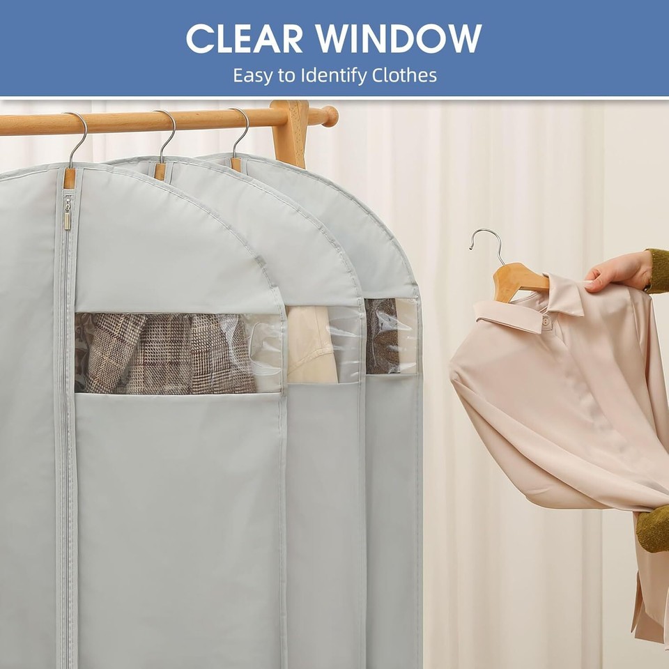 43" Garment Bag, Mens Suit Bags for Closet Storage and 24'' x 43'', 5