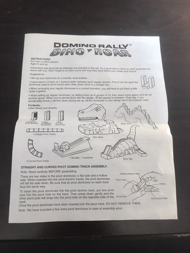 Vintage Domino Rally Deluxe Set 1989 Pressman Plus Domino Rally Dino Roar - Picture 20 of 24