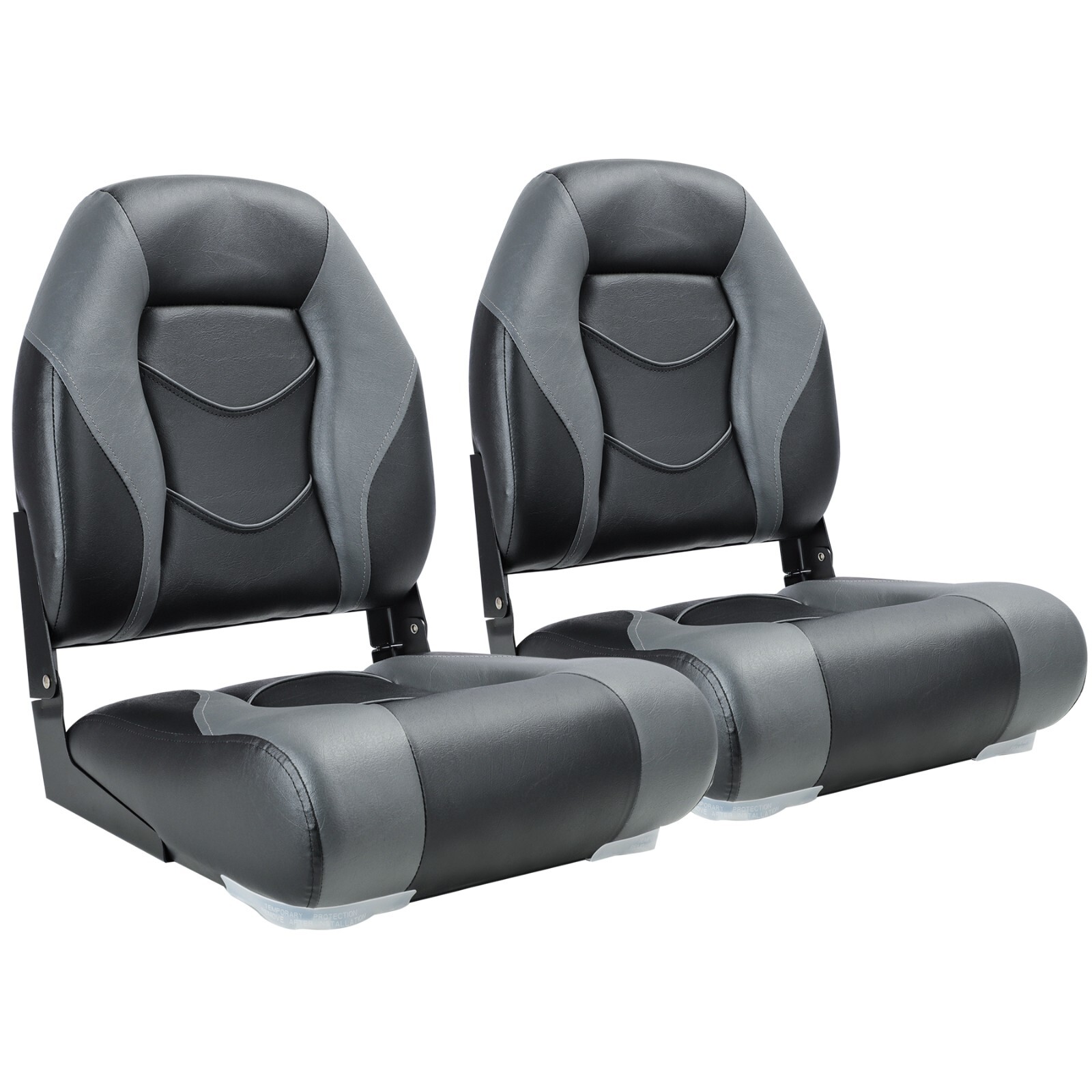 NORTHCAPTAIN Charcoal/Black High Back Folding Boat Seat, 2 Seats