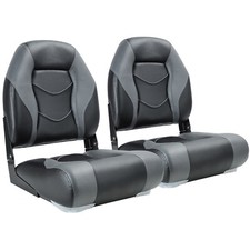 NORTHCAPTAIN Charcoal/Black High Back Folding Boat Seat, 2 Seats
