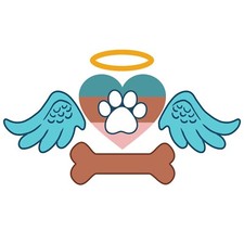 Pet Memorial Sticker Wing Paw Heart Halo Blue Pink Car Truck Window 2.5 Inch