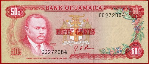 JAMAICA 50 CENTS L 1960 (1970) P 53 AUNC free shipping from 100$ - Picture 2 of 3