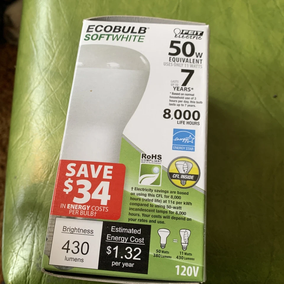 Feit EcoBulb 50w Compact Fluorescent Twist 430 Lumen Efficient Soft Light 11watt - Image 4 of 4