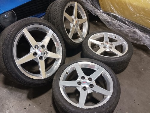 2005-2008 CORVETTE C6 5 SPOKE Z06 WHEELS + CENTER CAPS + TIRES STAGGERED 18 19s! - Photo 2 sur 7