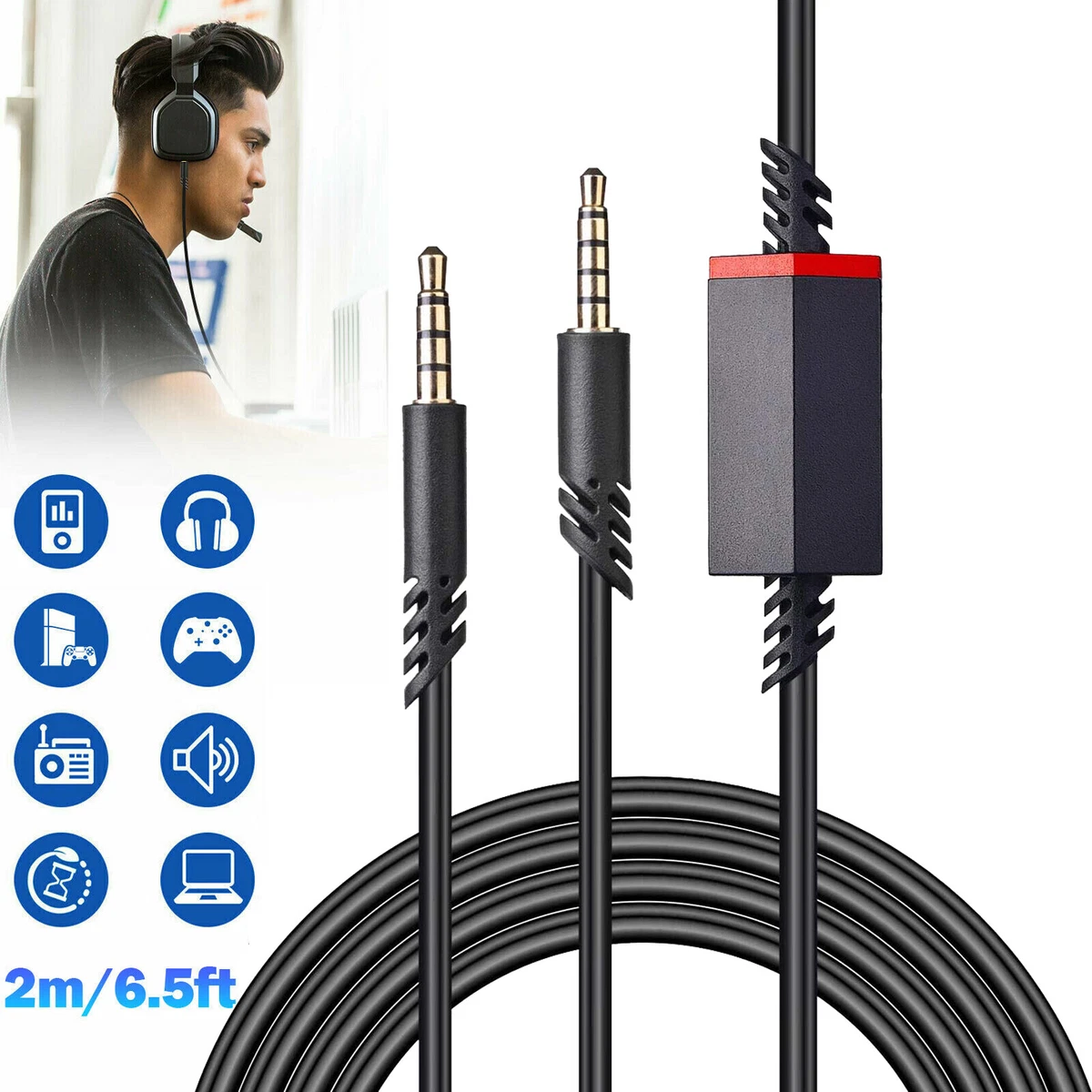 2M Replacement Audio Cable Volume Control for Astro A40 A40TR A10