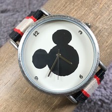 Disney Unisex MK5190TG Mickey Mouse Dial Nylon 40mm Quartz Analog Watch 7 3/4"
