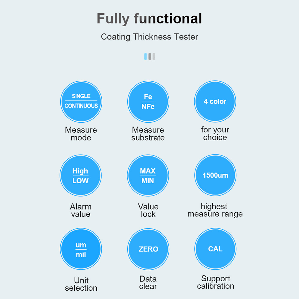 Thickness Guage LCD Display Fe/NFe Automobile Car Paint Coating