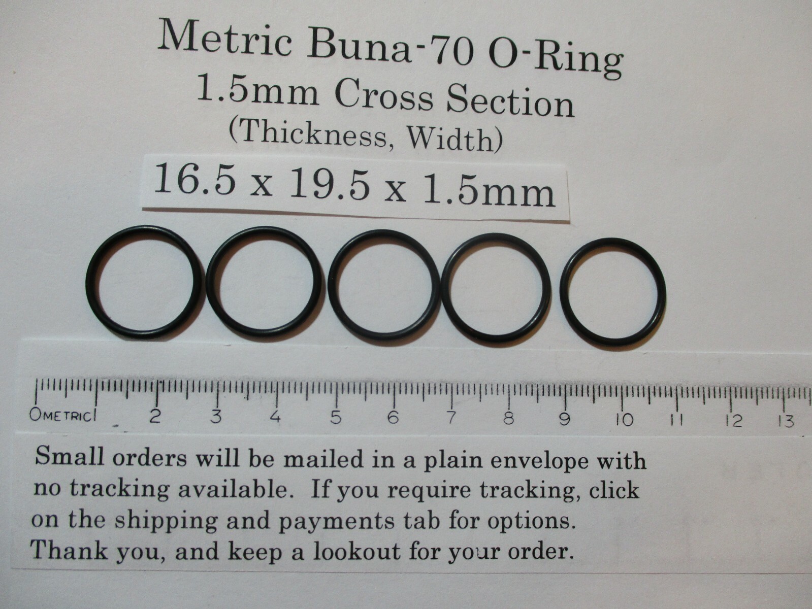Buna-70 O-Ring Set – 6mm ID X 9mm OD X 1.5mm Thick, Pack Of 5