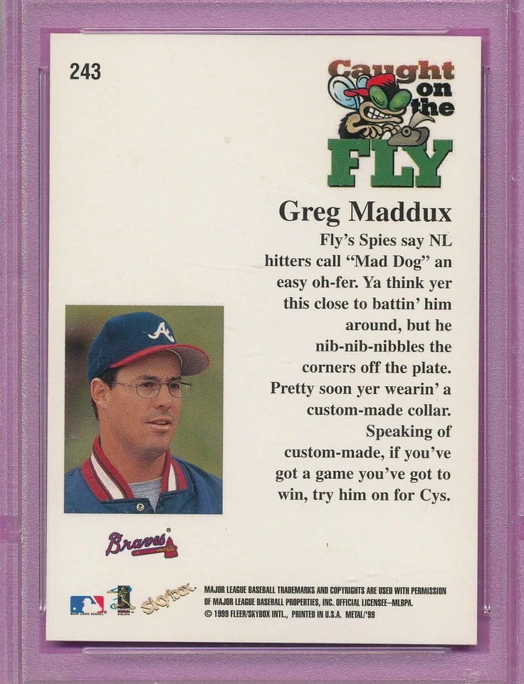 SILVER PSA 6 GREG MADDUX 1999 METAL UNIVERSE 243 CHROME FOIL PROFESSOR HOF TPHLC - Image 3 of 4