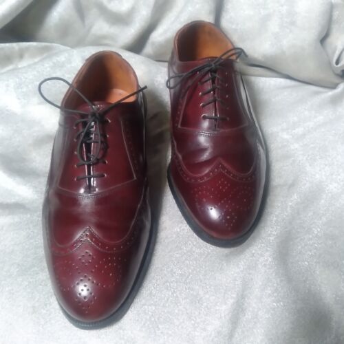 Bostonian Mens Classics 26538 Burgundy Oxford Wingtip Shoes Size 7.5 W USA Made - Picture 1 of 5