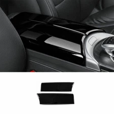 ABS Black Central Console Storage Box Cover Trim For Benz C-Class W205 2015-2021