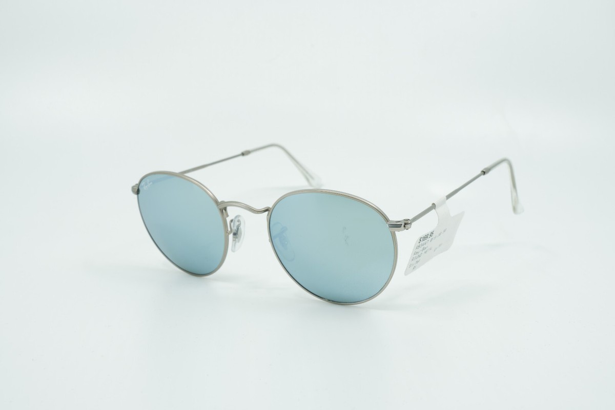 Model Display Ray-Ban Round Metal Silver Mirror RB3447 50 Ray-Ban RX3447V Round Metal Gunmetal Eyeglasses | Includes  main image 2