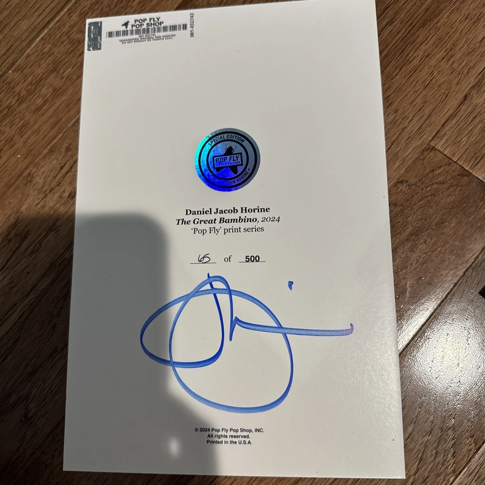 Impresión artística de mosca pop edición limitada de Babe Ruth The Great Bambino NY Yankees 65/500 Foto 2 de 2