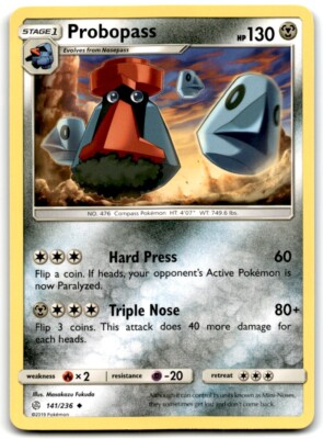 2019 Sun & Moon - Cosmic Eclipse Probopass nm Stage 1/Uncommon #141