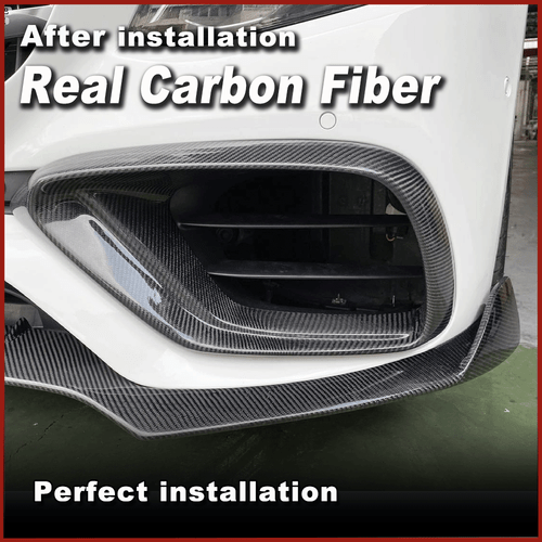 For Mercedes Benz W213 S213 E63 AMG 2016-20 REAL Carbon Front Bumper Lip Spoiler - Picture 5 of 14