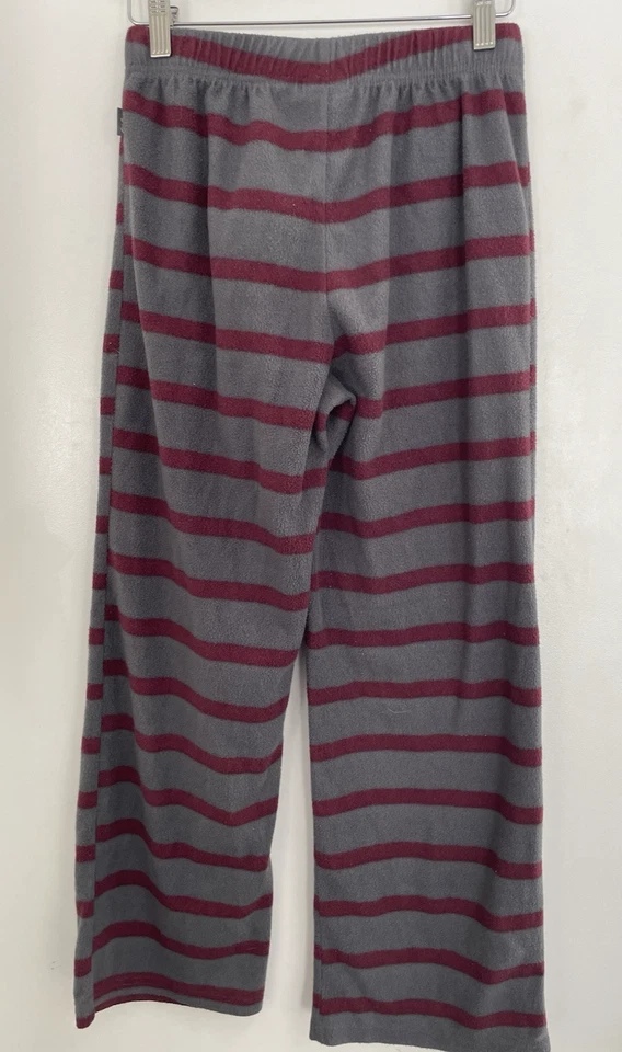 Eddie Bauer Kids Boys Striped Cozy Fleece Elastic Waist Pull On PJ Pants Gray L - Image 4 of 4